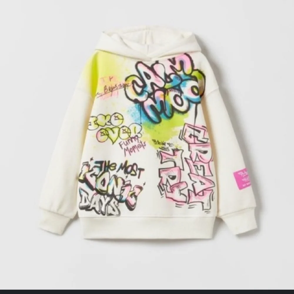 💜 2/$10 Zara Colorful Graphic Hoodie - Picture 1 of 6
